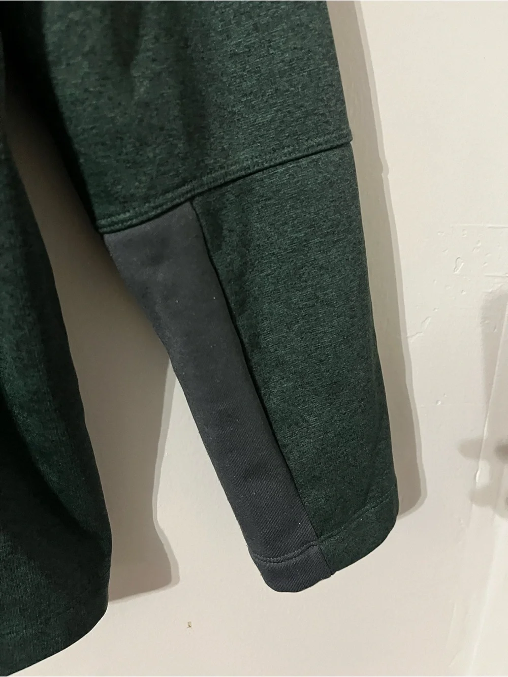 The North Face Mens 1/4 Zip Fleece Pullover Green Grey Neon Sz L